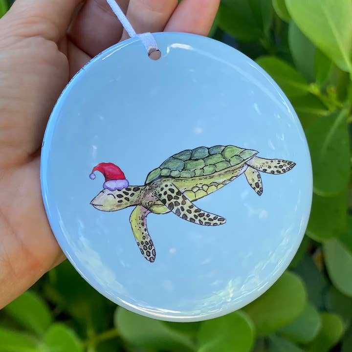 Zeeschildpad Ornament /Oceaanornament /Kerstornament voor wholesale door Fox & Crow Paper co.