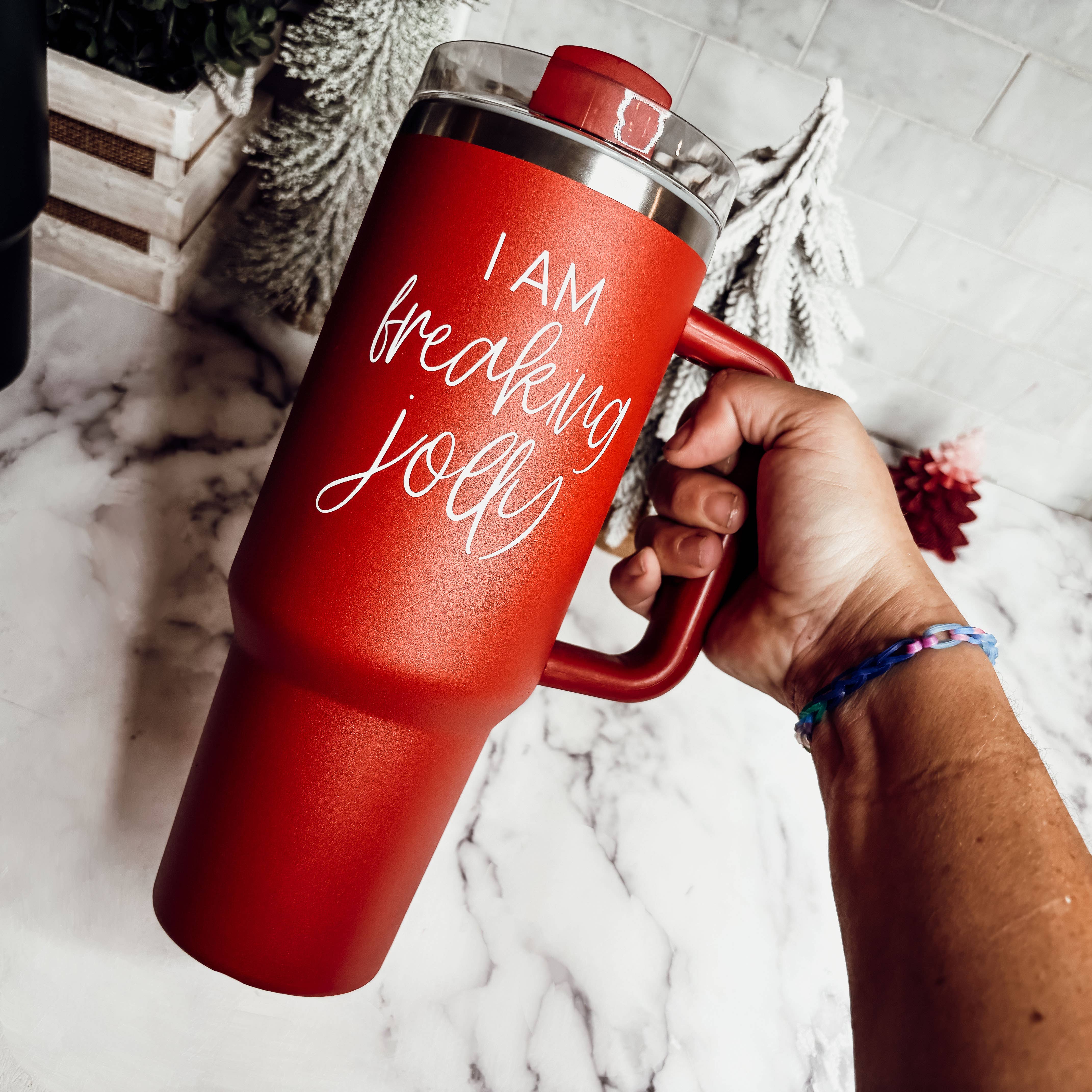 Gia Roma - Wholesale Insulated Mug/Tumbler - Funny Christmas Coffee Mugs, Red Holiday Tumblers With Straw46