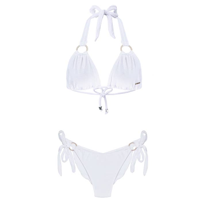 DEESSA - Vendita all'ingrosso Pezzo di sotto del costume - Donna - Slip bikini Ibiza con laccetti laterali Estelle bianchi7