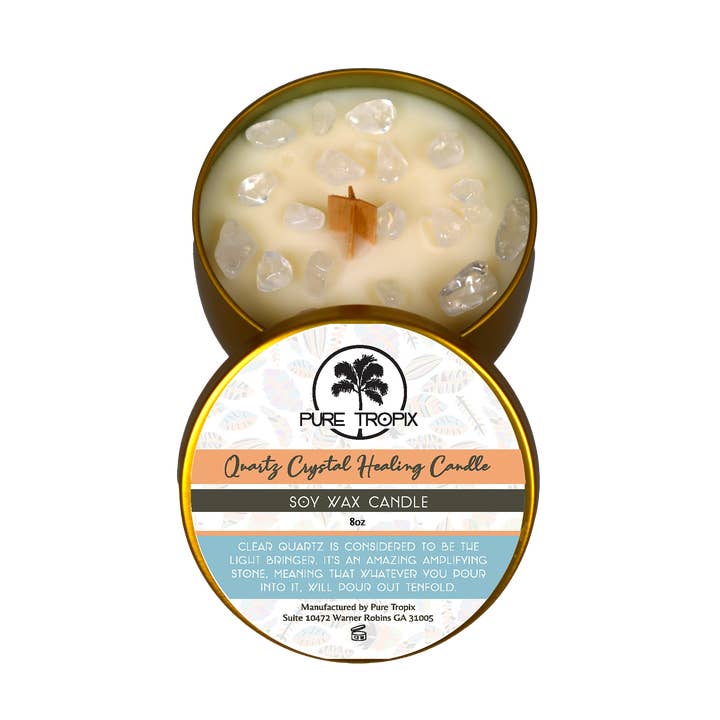 QUARTZ CRYSTAL SOY WAX CANDLE for wholesale by Pure Tropix