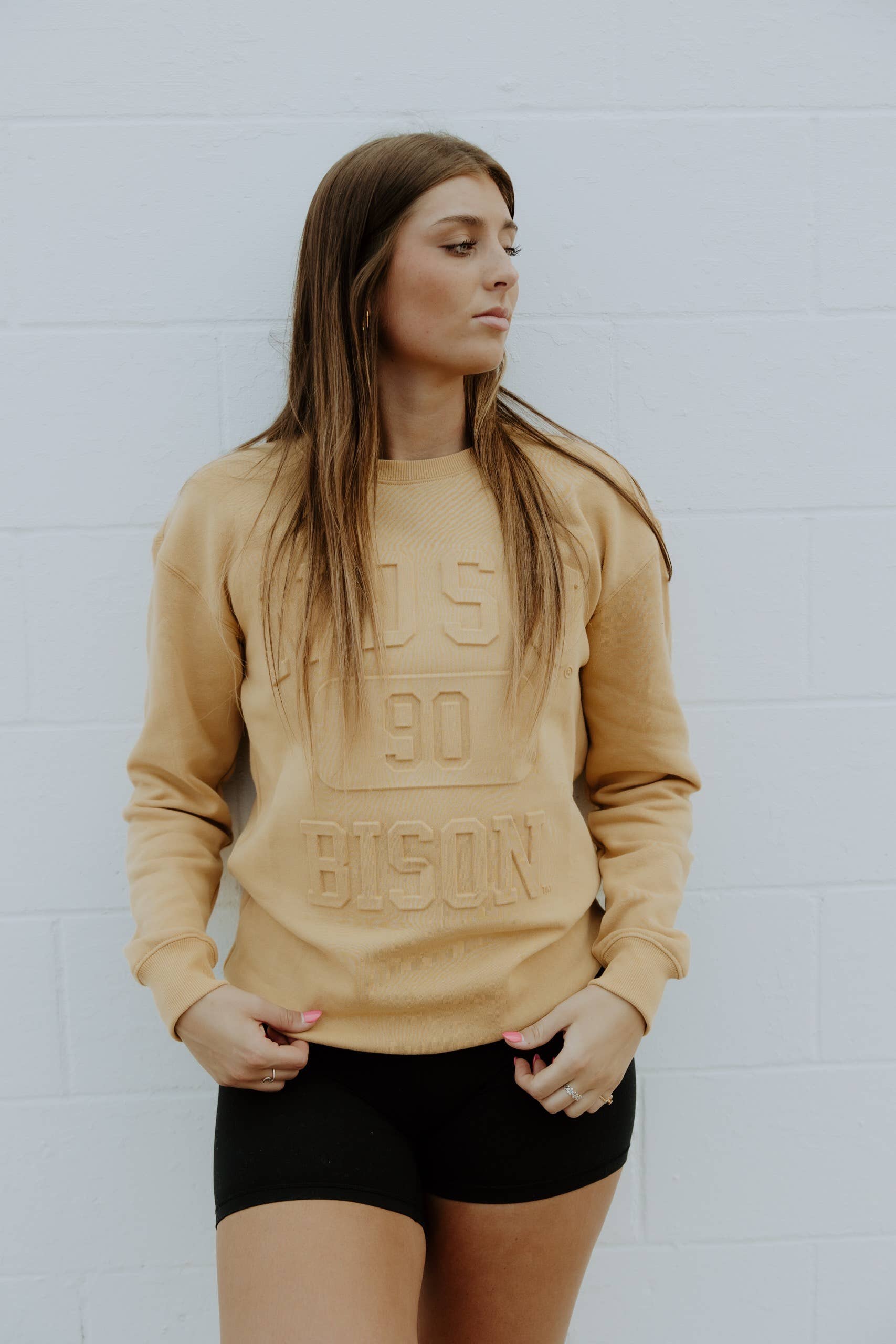Gameday Social Apparel Co.® - Wholesale Graphic Sweatshirt - Women's - North Dakota State Vintage 81 Embossed Comfort Crew4