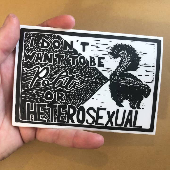 Critter Butts - Wholesale Sticker - Sassy Skunk Sticker - Weatherproof Vinyl, Impolite & Gay1