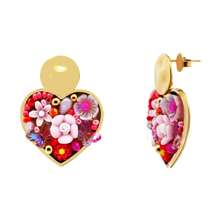 HEART EARRING - OY2472A45 for wholesale by AMORINO SRL