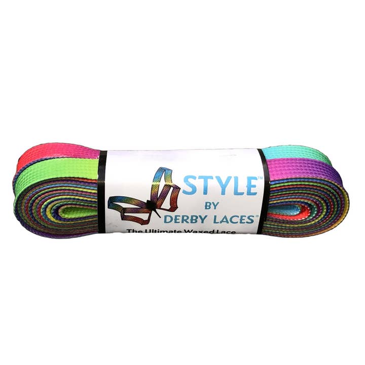 Rainbow Gradient - 72 Inch (183 Cm) Style Waxed Shoe And Skate Lace By Derby Laces for wholesale by Derby Laces