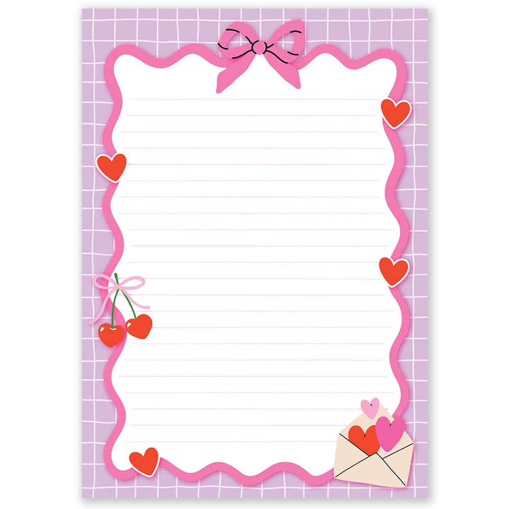 Little Lefty Lou - Wholesale Notepad - A5 Cherry Love Notepad Double Sided2