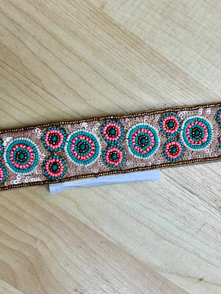 Hand Embroidered belt for wholesale by Ranee's Accessories