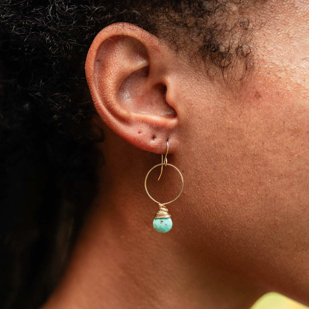 Bella Vita Jewelry - Wholesale Dangle Earrings - Pantone Earrings | Megan Hoop and Natural Stone Earrings34