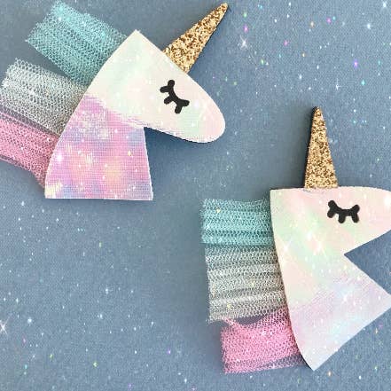 Unicorn Hair Clips | Hologram | Colorful Girls Hair Clips for wholesale by littletwinkleco