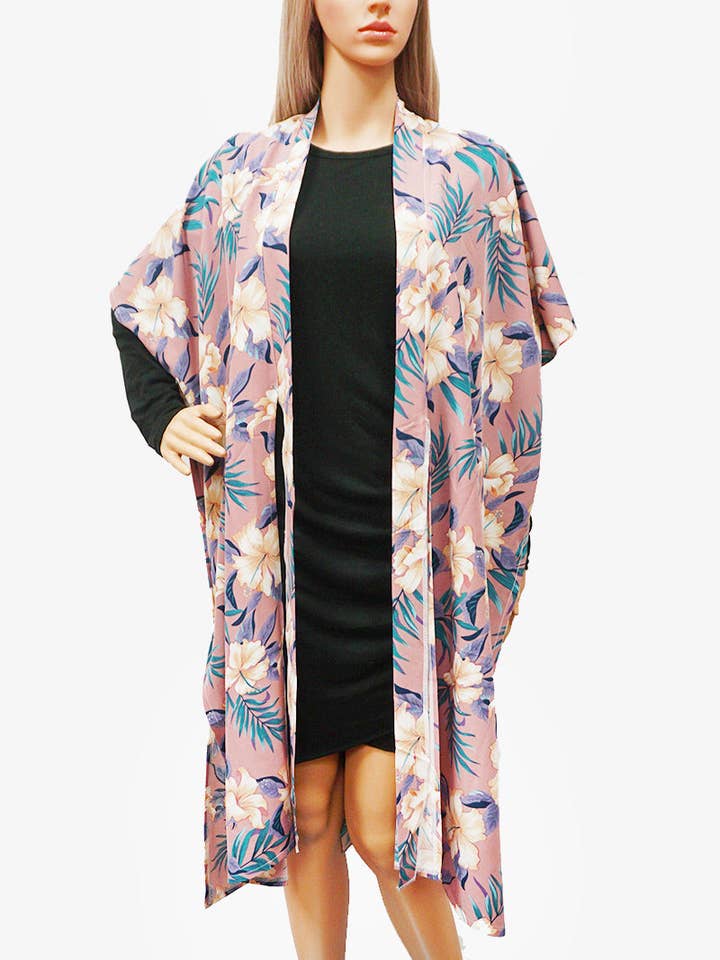 Kimono-Robe aus Polyester mit Blumenmuster für den Großhandel von Wild Honey