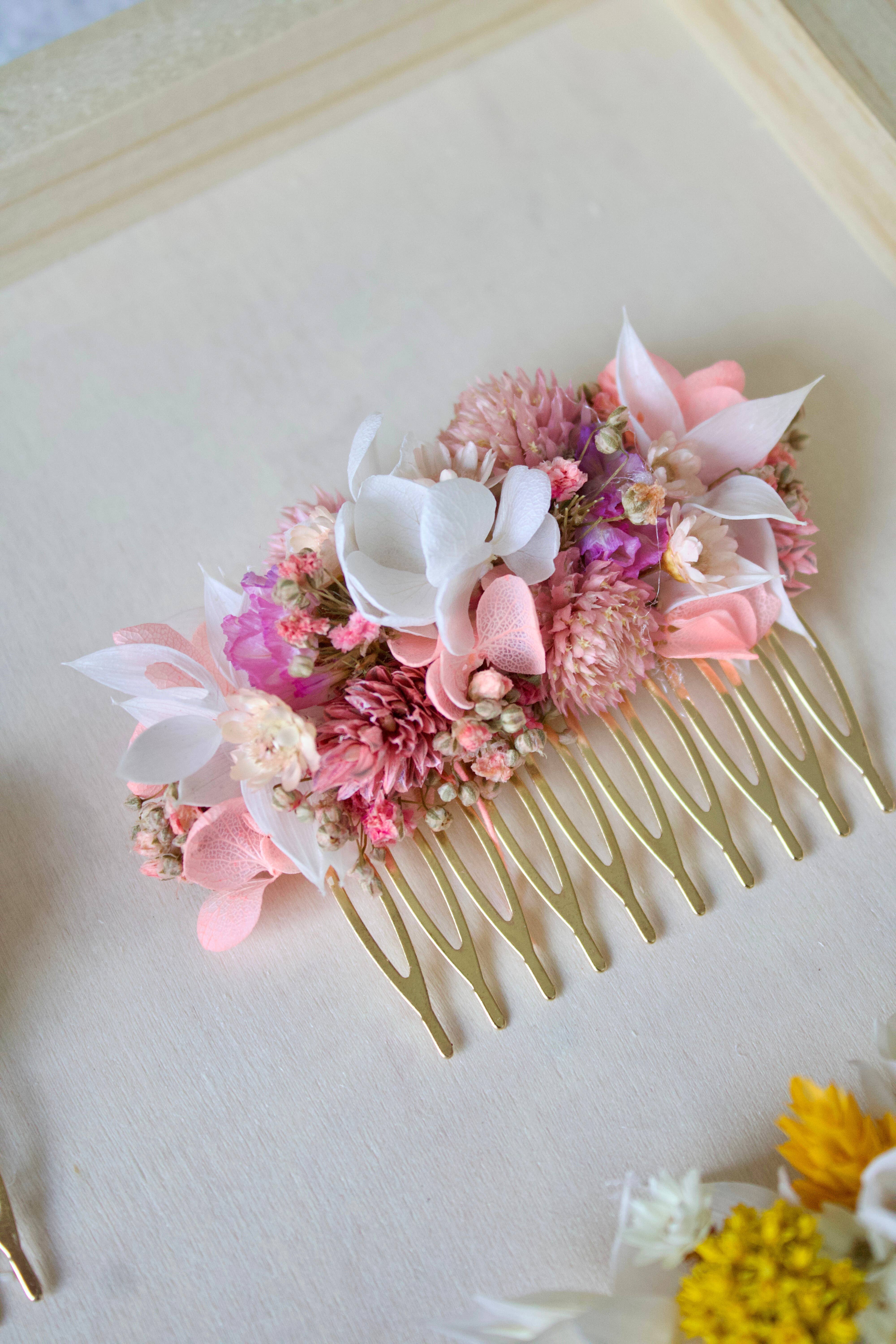 Flower Studio - Wholesale Wedding Card - Dried Flower Hair Comb6