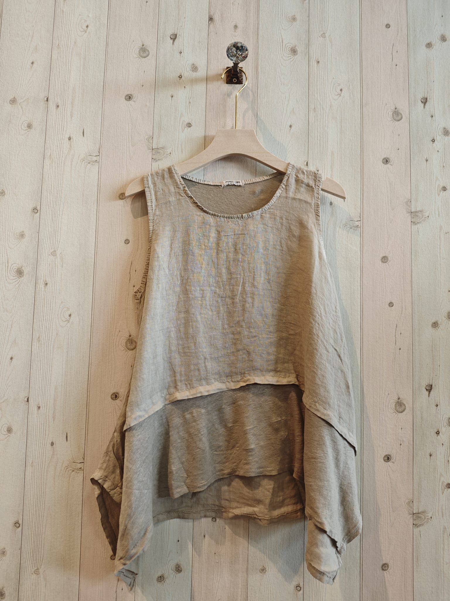 Linen & More - Wholesale Blouse - Women's - REF 6290 LONG V-NECK BLOUSE 100% LINEN2