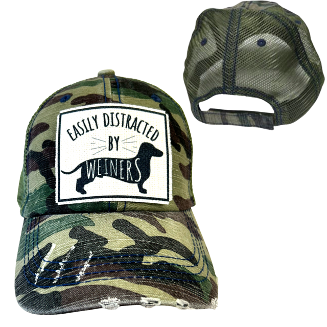 dkhandmade - Wholesale Trucker Hat - Unisex - EASILY DISTRACTED BY WEINERS | UNISEX HAT | DISTRESSED0