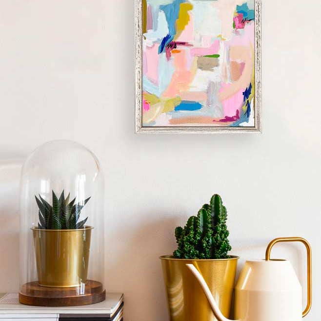 GreenBox Art – wholesale Konsttryck – Rosa Ljus Abstrakt Mini Inramad Canvas