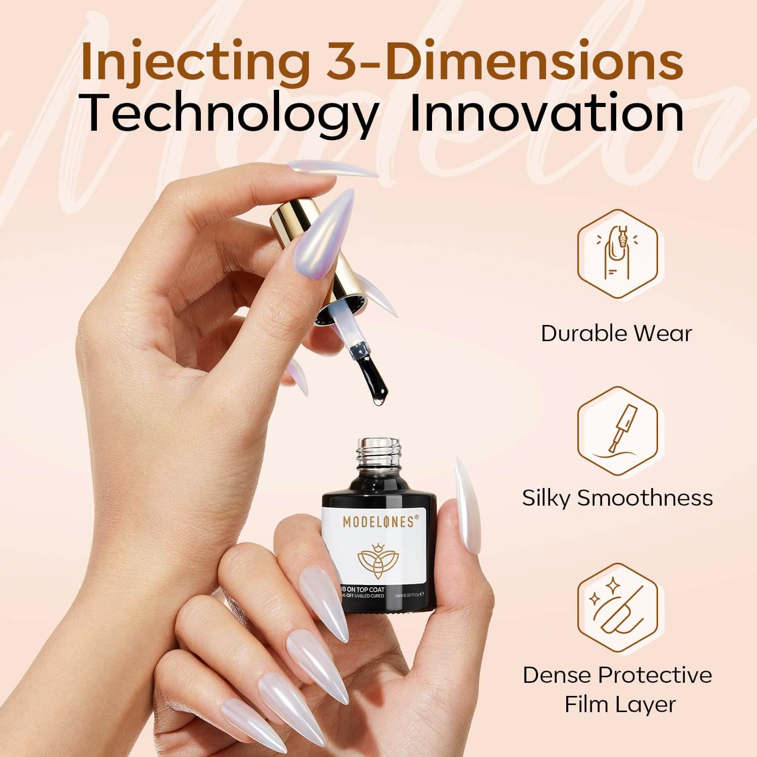 Modelones – wholesale Nail polish – Chrome Powder Top Coat 10ml5