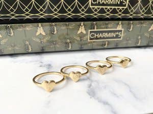 Charmin's Ringen - Wholesale Zegelring - R1015-M Letter M In My Heart Gold2