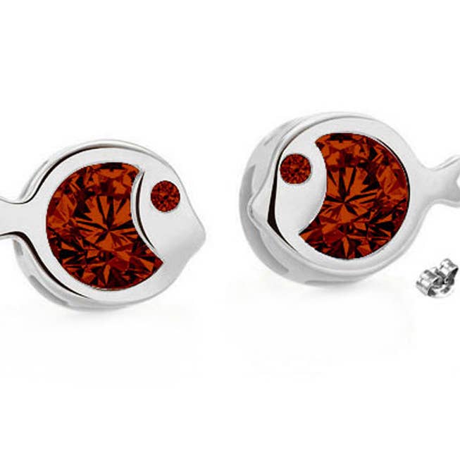 Glimmering Handmade – Großhandel Ohrstecker – Silberne Ohrstecker mit Fisch-Swarovski-Kristallen, symbolisches Geschenk2