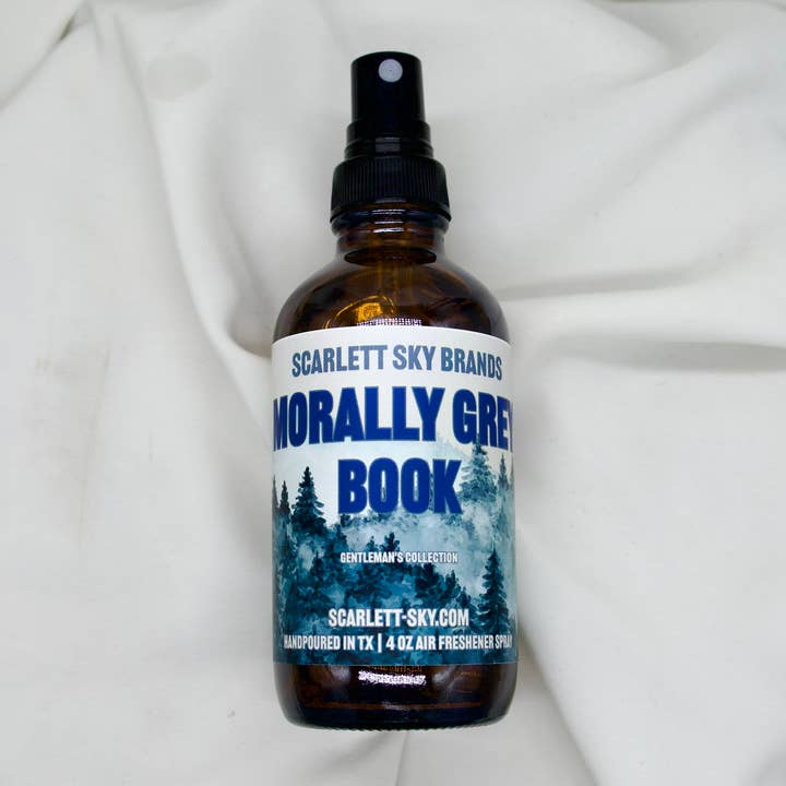 Morally Grey Book 4 oz Air Freshener Spray for wholesale by Scarlett Sky Brands
