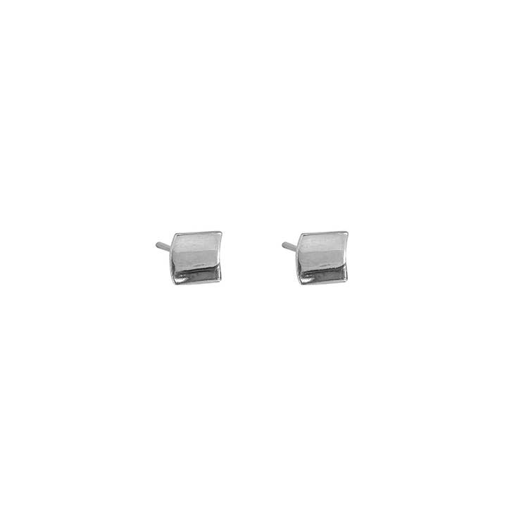 Sterling Silver Curved Square Stud for wholesale by SITA
