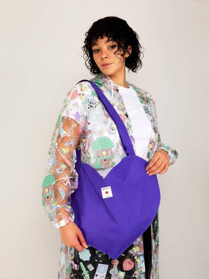 Tragetasche COEUR violett für den Großhandel von Léopoldine Chateau