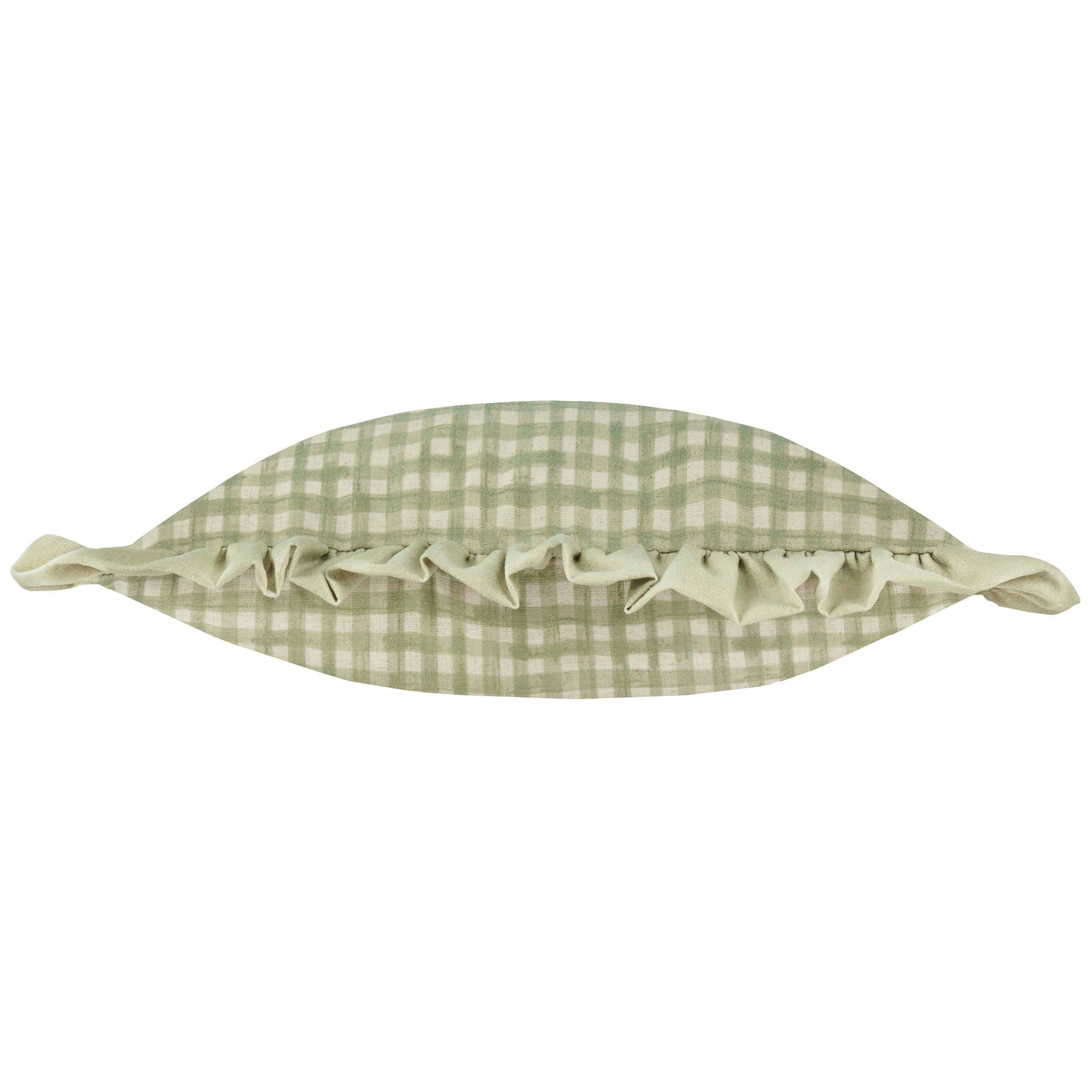 Meadow Haze Embroidered Ruffle Cushion Green for wholesale on Faire3