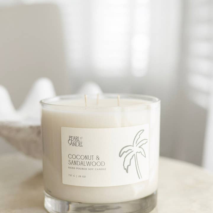 Pearl Candle Co. - Wholesale Jar/Filled Candle - Coconut & Sandalwood Candle2