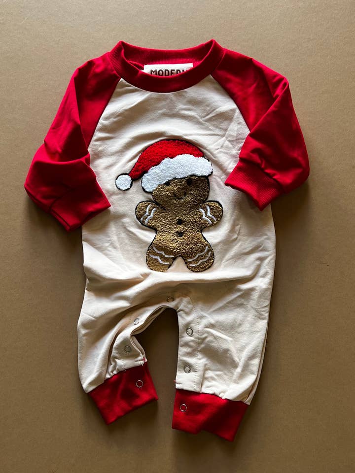 Gingerbread Romper for wholesale by Modern Roots Kids Co.