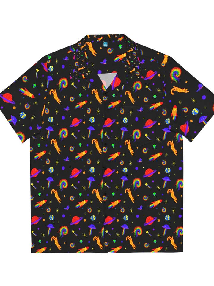 Cosmically Queer Short Sleeve Pride Button-Up for wholesale by Queer The Way