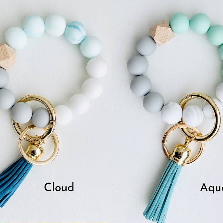 Tiny Gift Society - Vendita all'ingrosso Bracciale portachiavi - Braccialetto portachiavi | Silicone Wristlet Portachiavi | Braccialetto con perline
