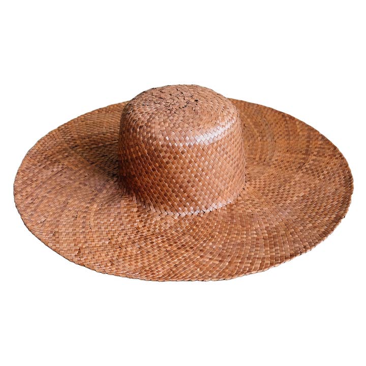 Bali Harvest - Wholesale Straw Hat - Unisex - Handwoven Straw Hat (Brown) - Sun Boater Wicker Hat Papale