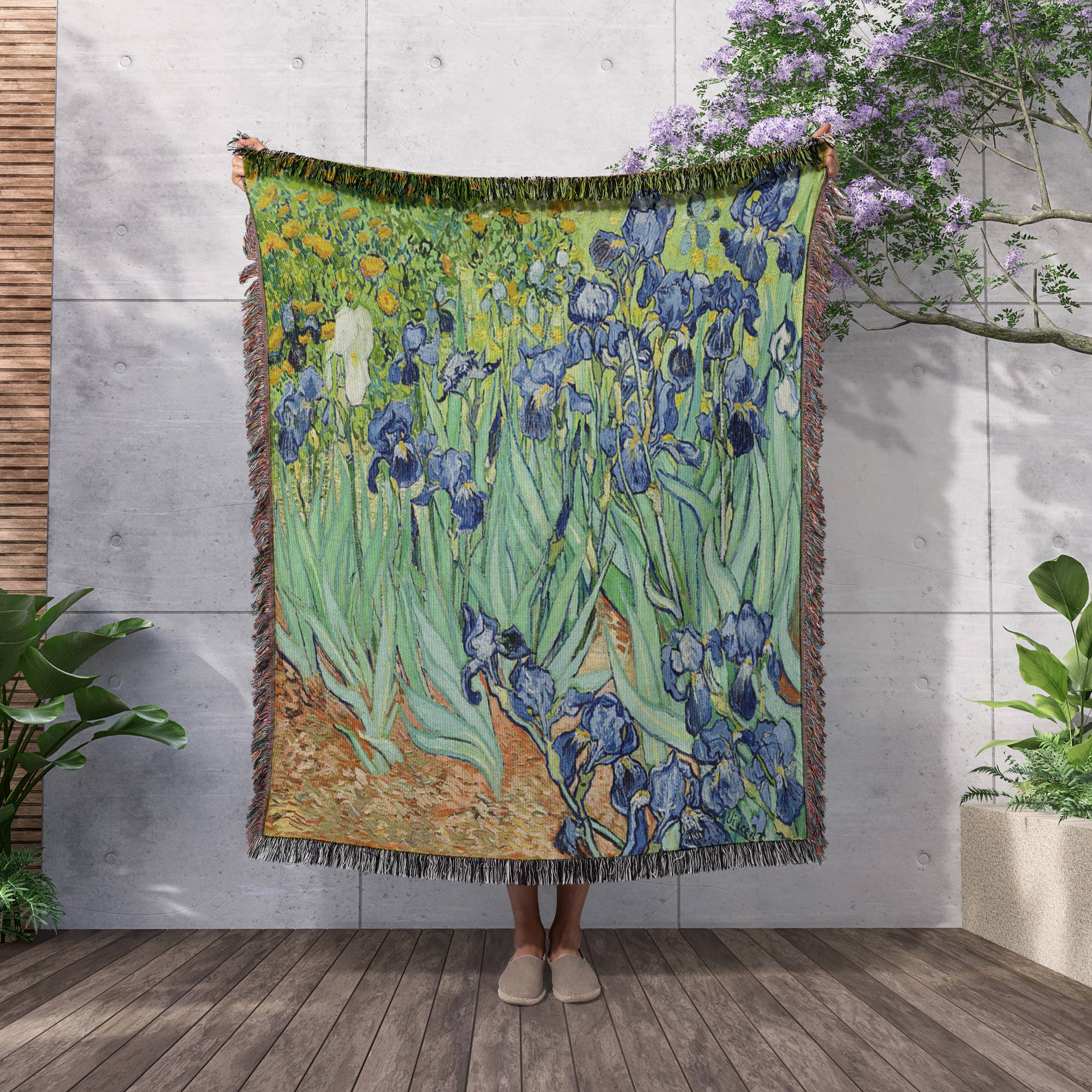 3dRose - Wholesale Throw Blanket - 3dRose, Van Gogh Painting Irises II Painting, Blanket2