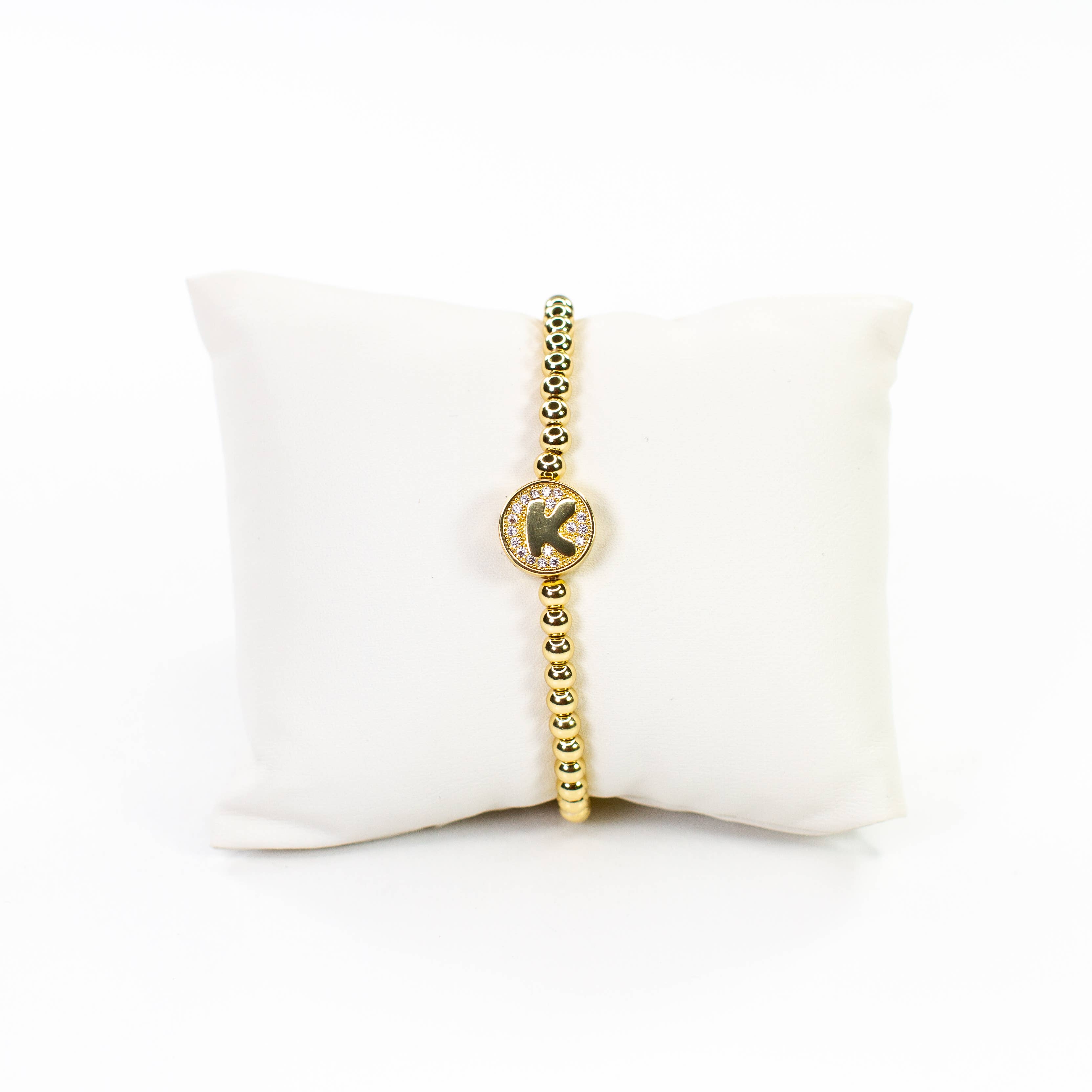 Savvy Bling - Wholesale Beaded Bracelet - Initial Simulated Diamond Bracelet10