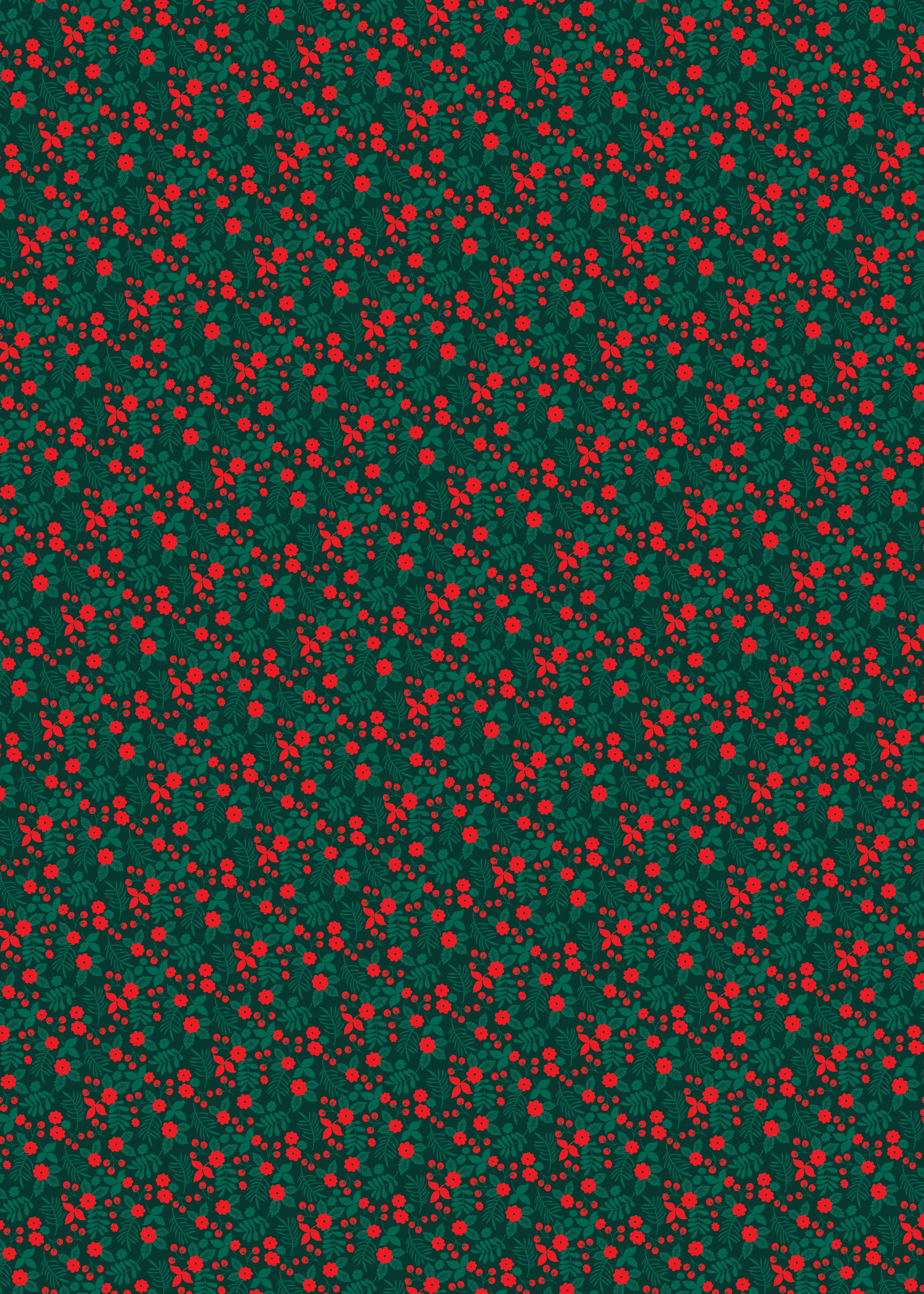 Lucy says I do – wholesale Flat wrap – Festive Flowers Christmas Gift Wrap double sided2