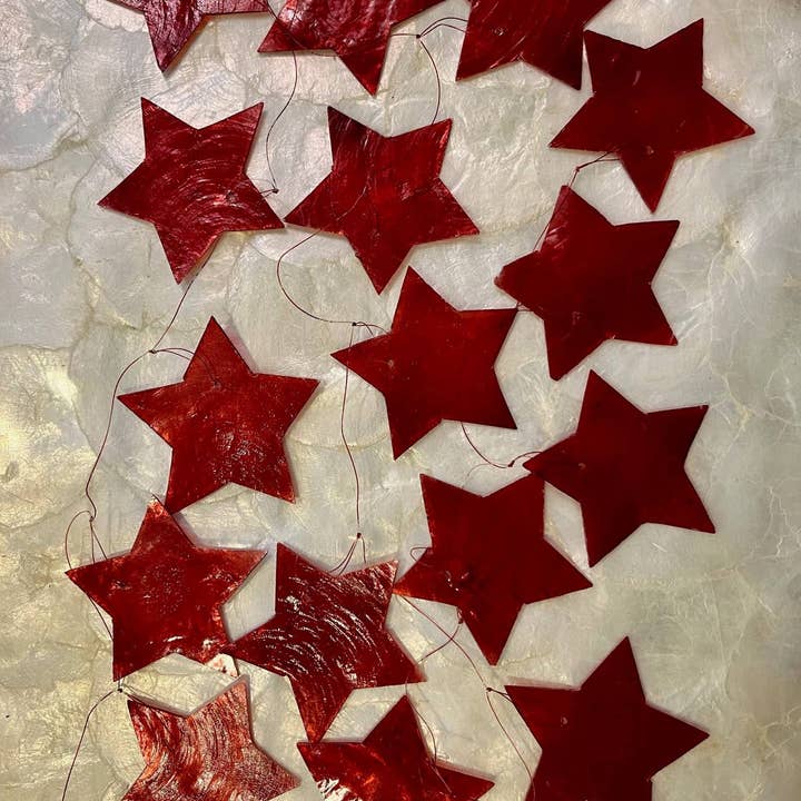 Muno - Wholesale Bunting/Garland - EU ONLY * Capiz Shell Garland Stars * Christmas Deco5