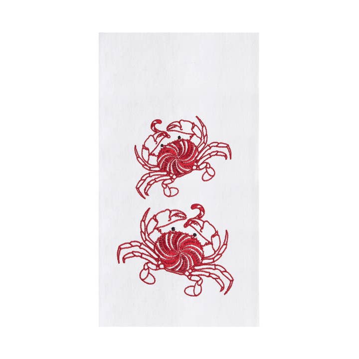 C&F Home - Wholesale Tea Towel - Christmas Peppermint Crabs Coastal Kitchen Towel0