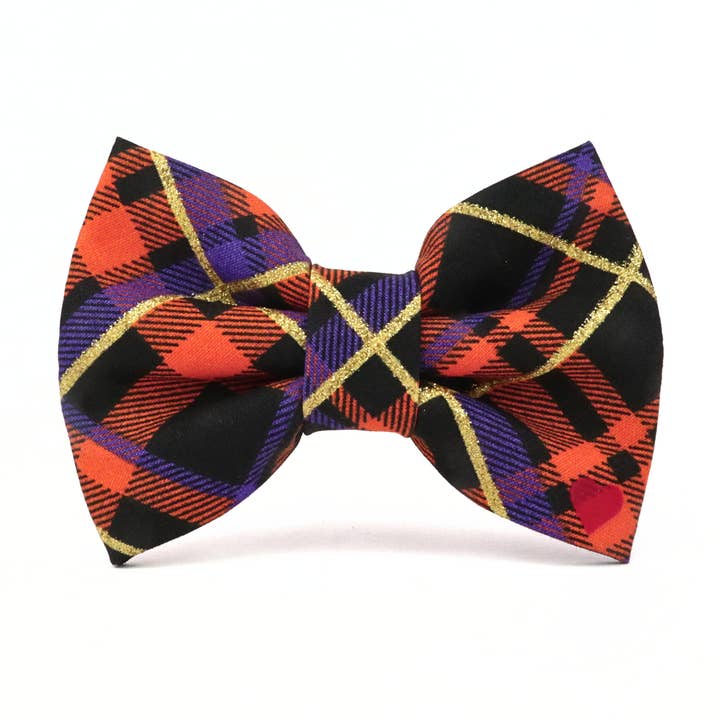 Halloween Plaid Bow Tie Collar Attachment for wholesale by Dubdog Designs