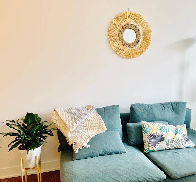 Coucou Bamboo - Wholesale Wall Mirror - 60cm Woven Natural Grass Round Mirror3