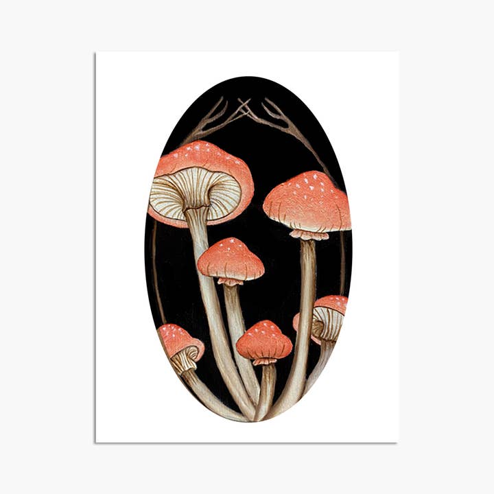 Orange Krossa Svamp Konsttryck för wholesale av The Art of Lea Barozzi