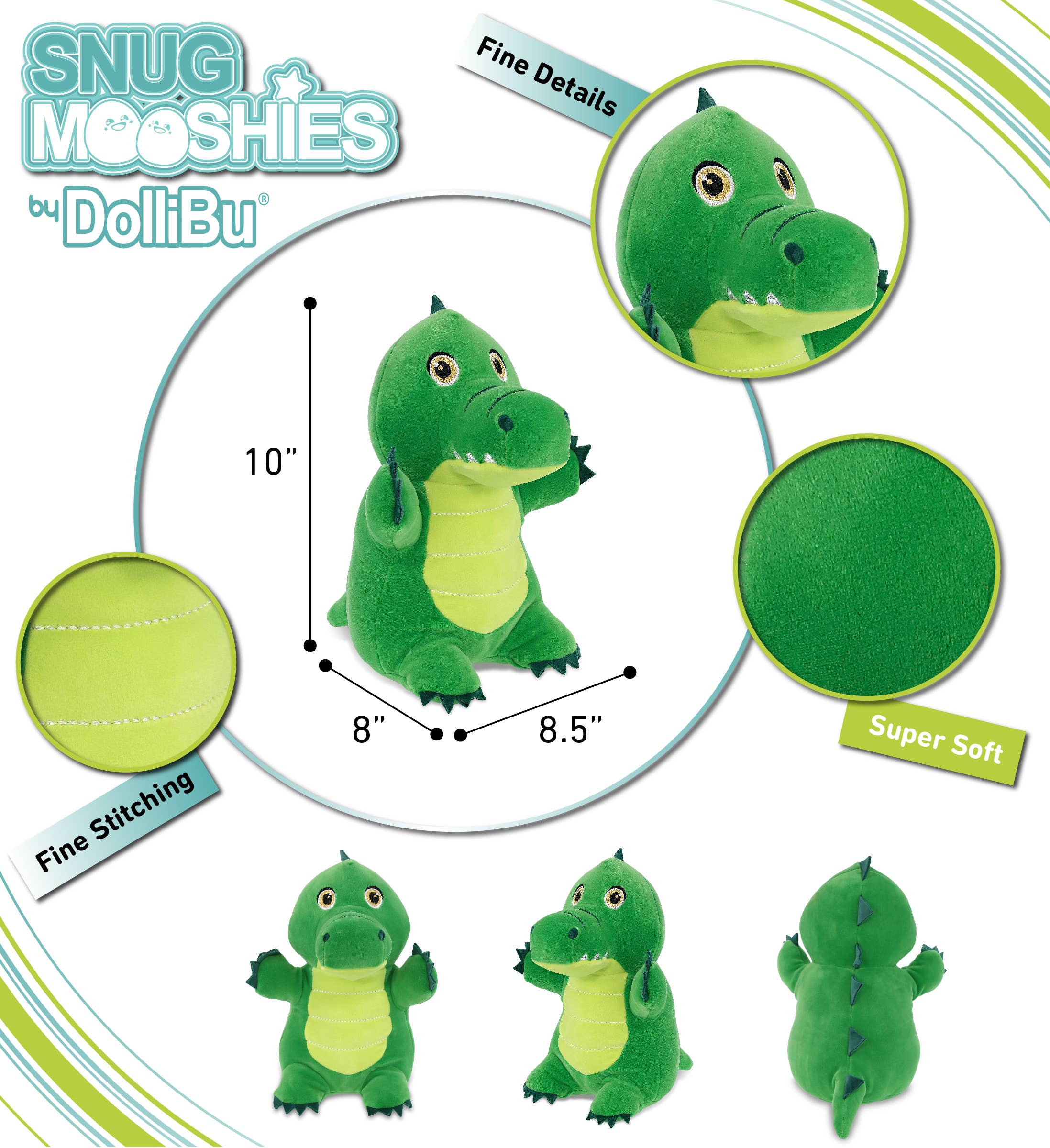 Cota Global - Vente Peluche – enfant et bébé - Peluche Snug-Mooshies - Alligator Debout2