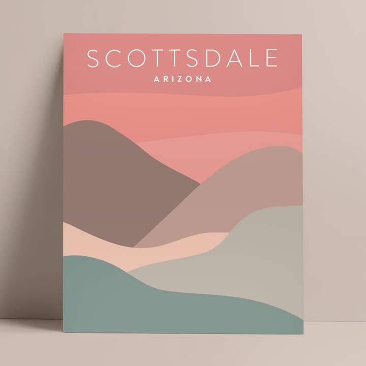 Arte de Parede Minimalista de Scottsdale, Arizona por atacado de Backstory Map Co.