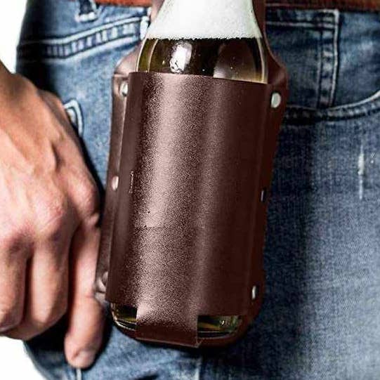 TUZECH Fondina in Pelle per Birra e Soda – Accessorio Porta Bottiglia e Lattina da Cintura (Marrone) per la vendita all'ingrosso da parte di Tuzech Leather