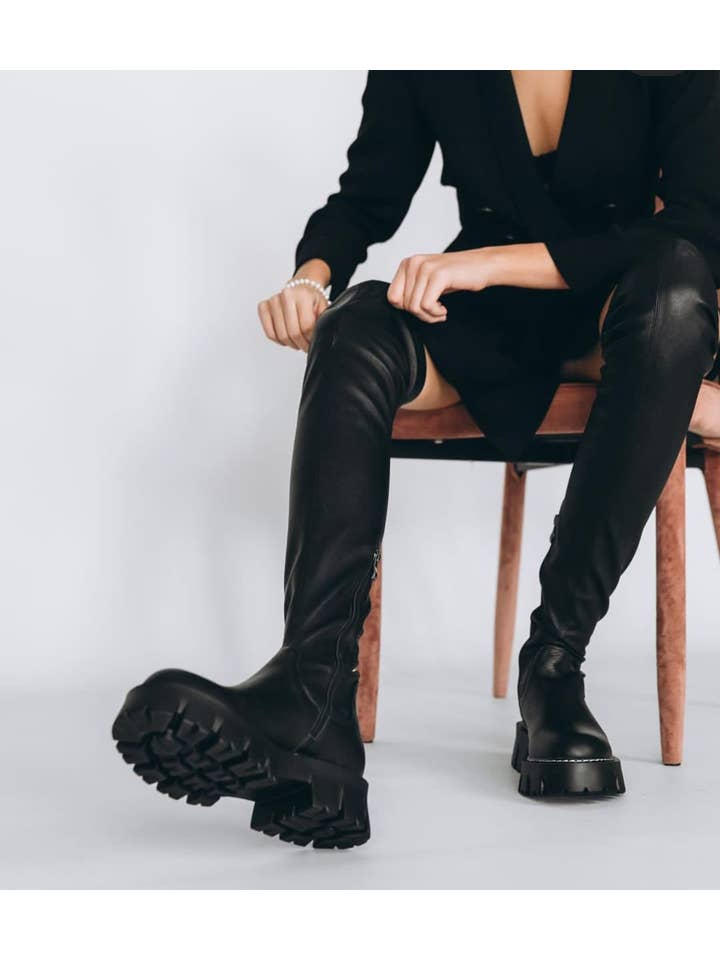 Deimos Shoes - Wholesale Laarzen - Dames - Handgemaakte over-the-knee laarzen met comfortabele zwarte zool2