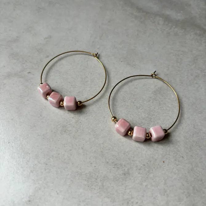 OE! - Vente Créoles - GRANITA - Boucles avec cubes en céramique vietrese2