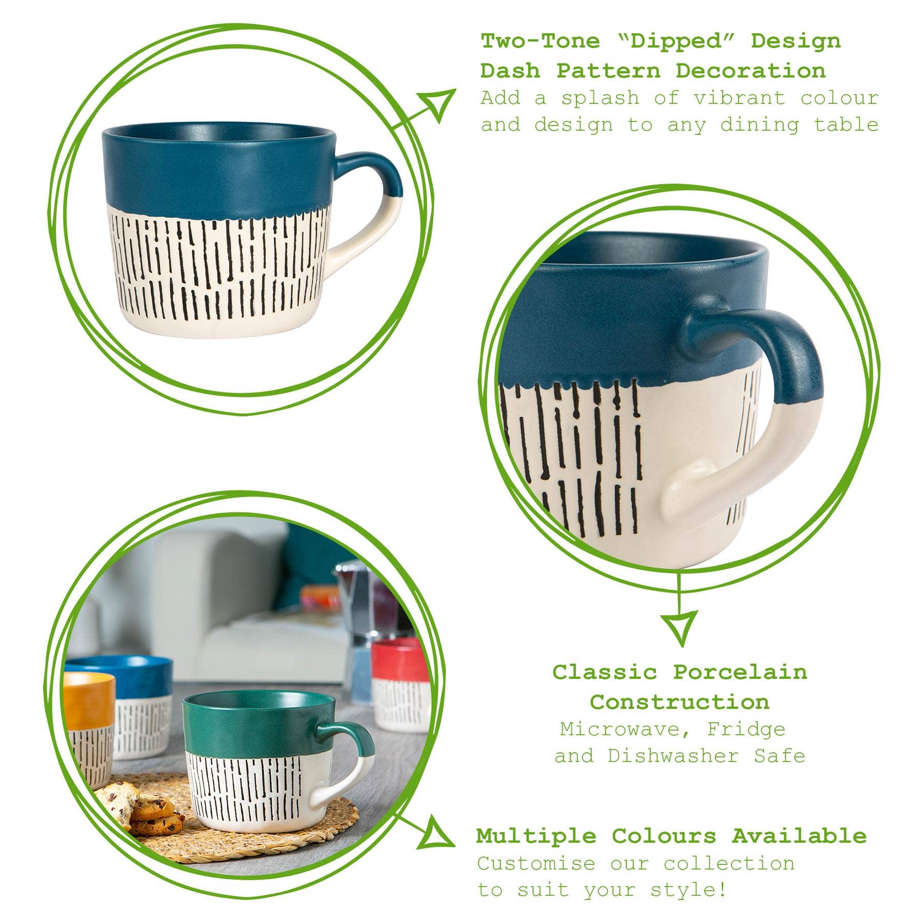 Rinkit Ltd - Wholesale Coffee Mug - Nicola Spring Ceramic Dipped Dash Coffee Mug - 385ml - Blue3