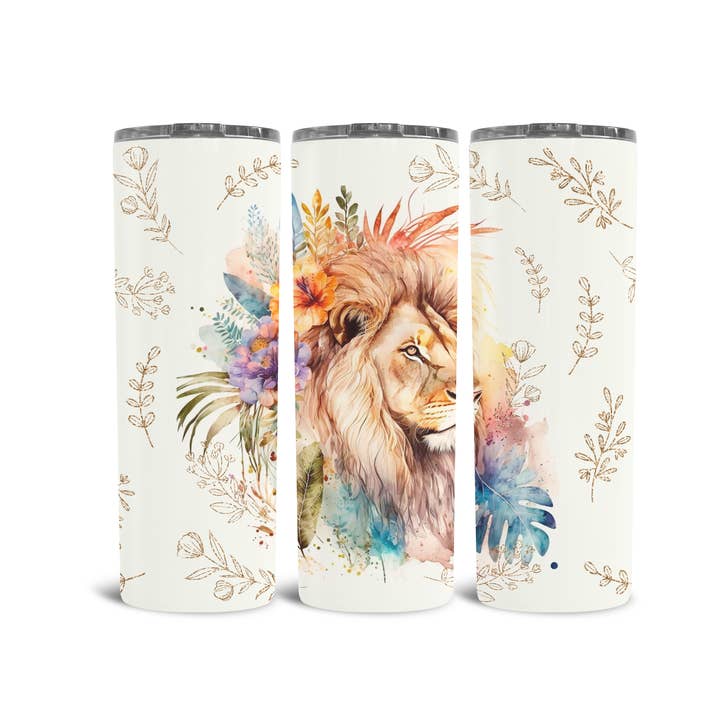 Gobelet Skinny 20 oz - Lion pour la vente par Dusty & Delilah Designs