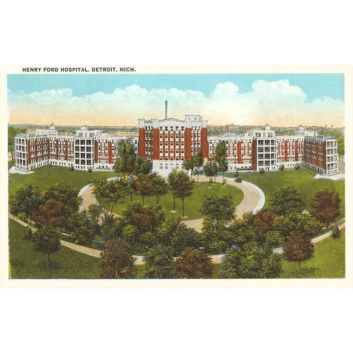 Found Image Press - Vente Affiche d'art - Impression d'art MI-335 Hôpital Henry Ford, Détroit