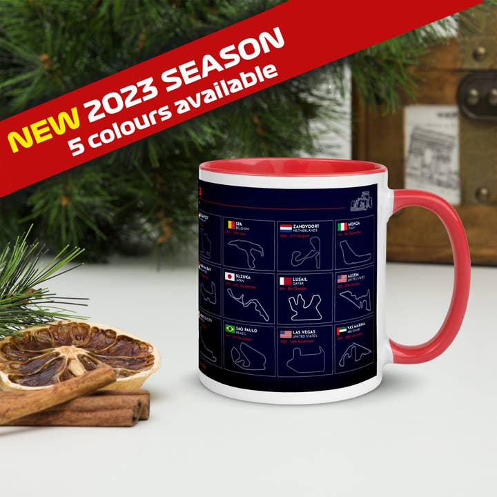 2023 Formula 1 F1 Mug for wholesale by Woolly Mammoth Media