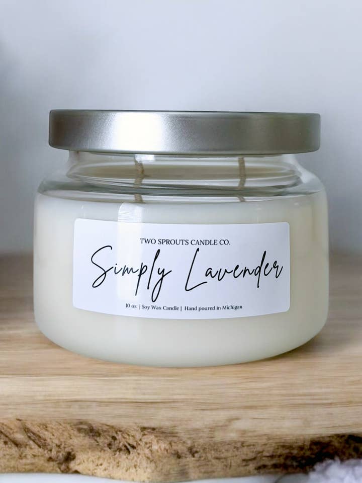Vela Simply Lavender de 10 oz para venta al por mayor de Two Sprouts Candle Co