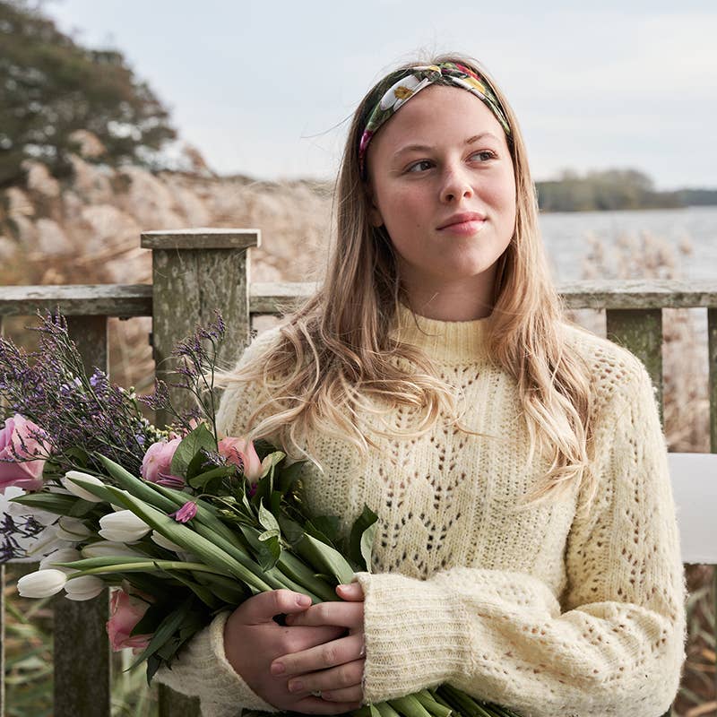 Koustrupco - Wholesale Scarf - Women's - Silk scarf - Rose Flower Garden - 50 x 50 cm5