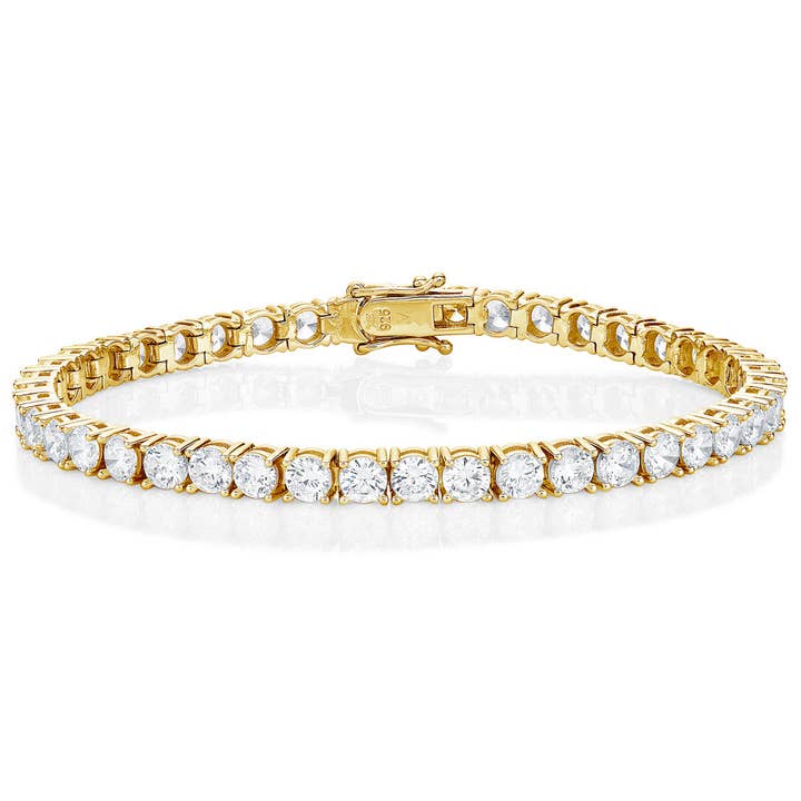 Gold Plated Sterling Silver Tennis Bracelet for Women with 4 for wholesale by Namana