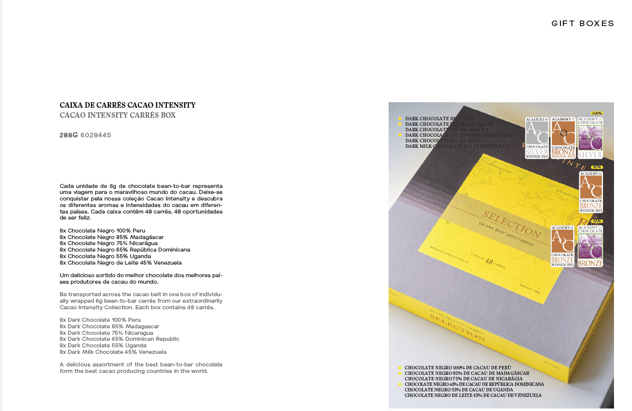 Vinte Vinte Chocolate - Wholesale Chocolate Box - INTENSITY CARRÉ BOX 288G1